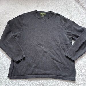 Eddie Bauer Charcoal 100% cotton Crewneck Sweater size Large